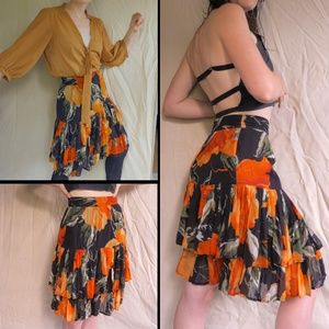 VTG West German Poppy Flutter Skirt